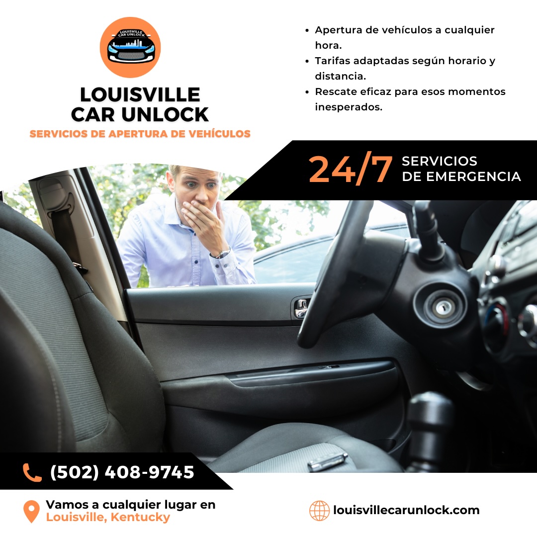 Hombre preocupado mirando a través de la ventana de su coche cerrado - Louisville Car Unlock - Servicios de emergencia de cerrajería 24/7