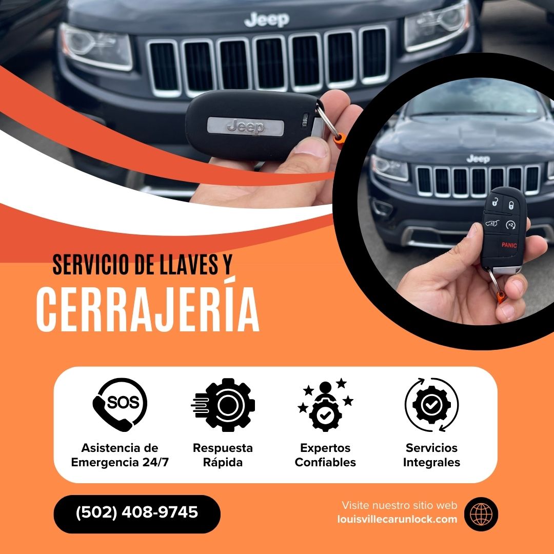 Servicio de llaves inteligentes para Jeep Grand Cherokee de Louisville Car Unlock. Llámanos al (502) 408-9745 para asistencia inmediata.