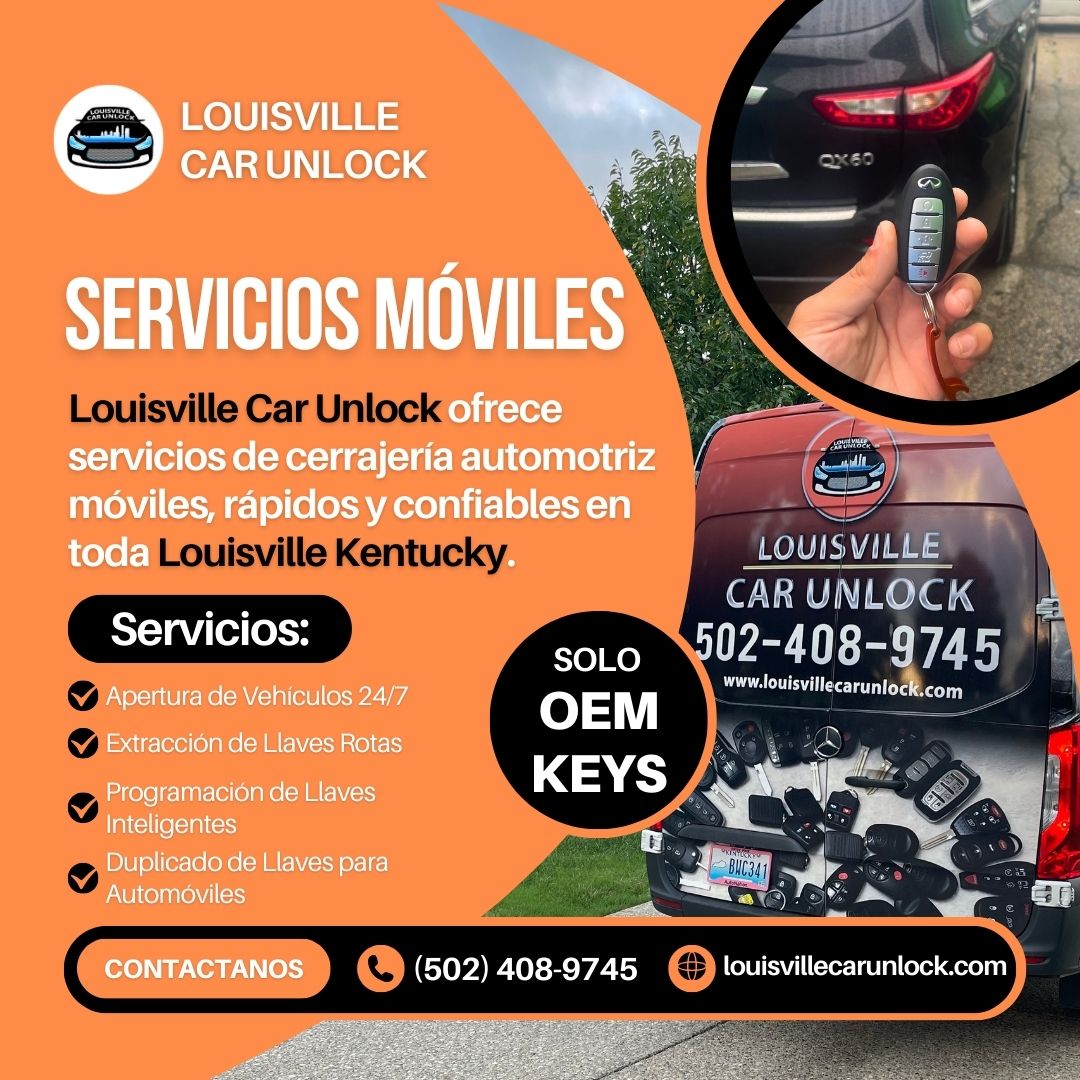 Servicios móviles de cerrajería automotriz en Louisville, Kentucky