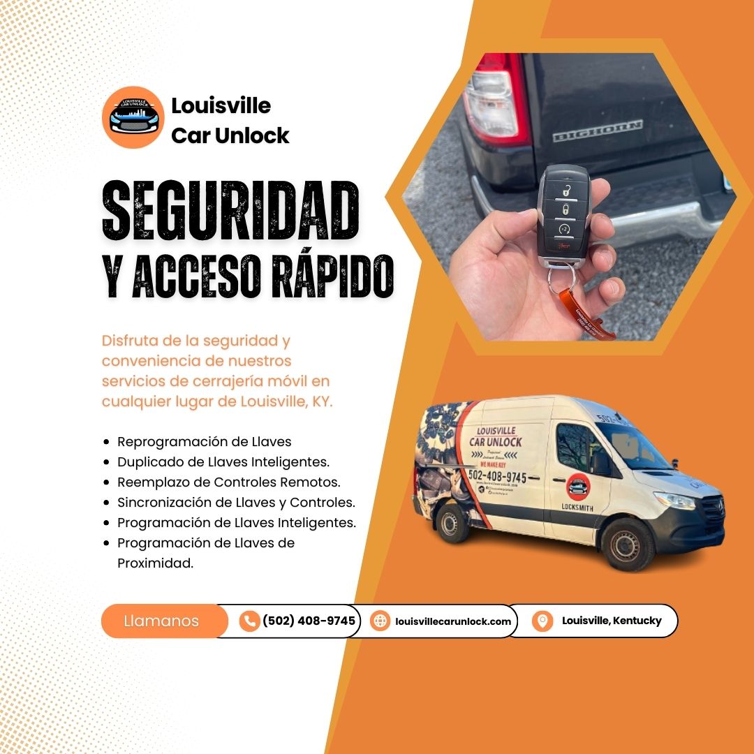 Servicios móviles de cerrajería automotriz en Louisville, Kentucky