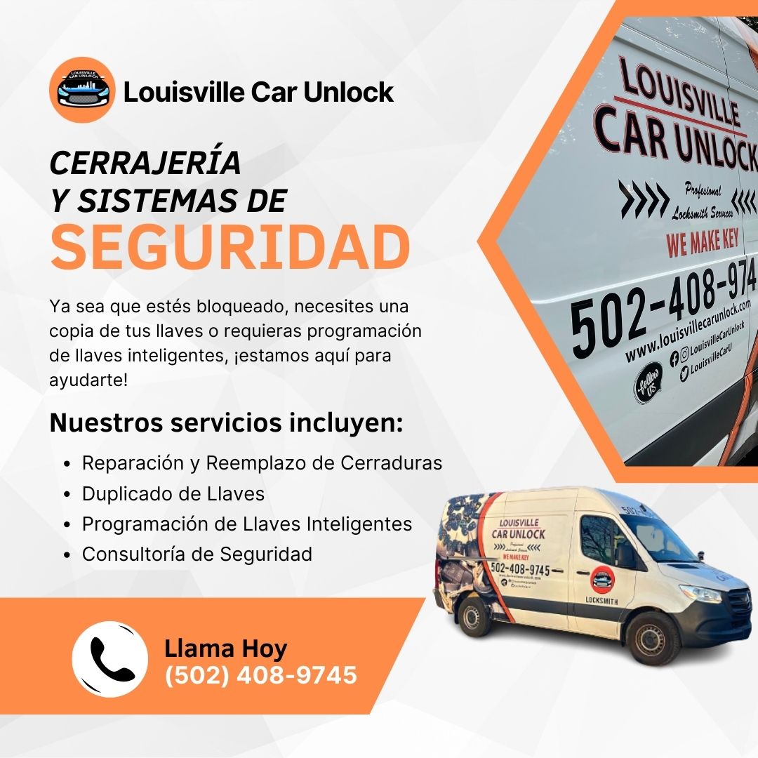 Van de Louisville Car Unlock y servicios de cerrajería profesional en Louisville, Kentucky.